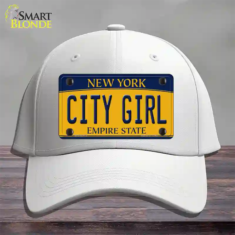 City Girl New York Novelty License Plate Hat Cotton / White
