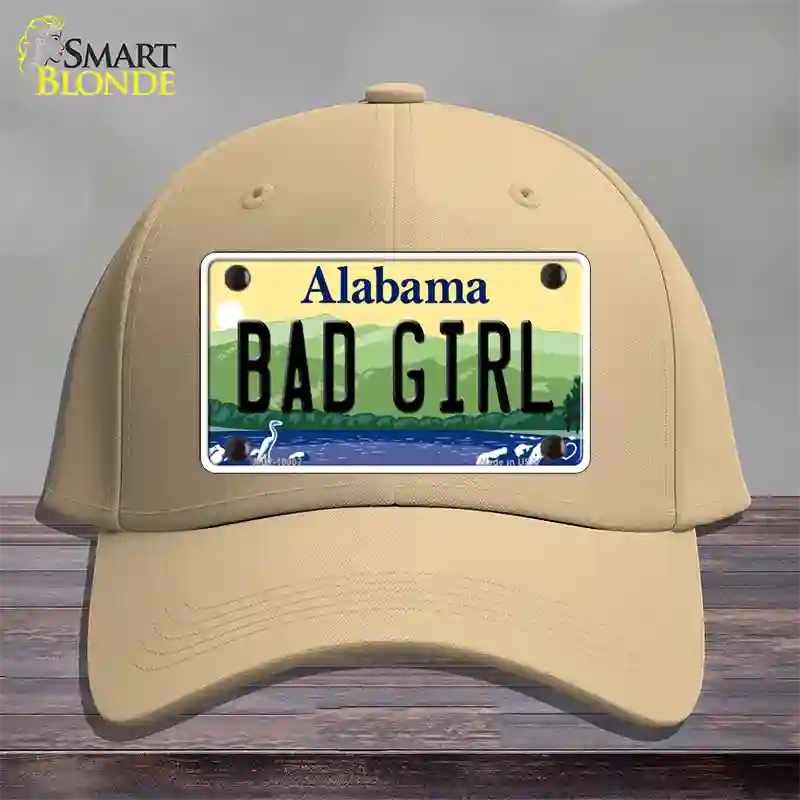 Bad Girl Alabama Novelty License Plate Hat Cotton / Khaki