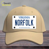Norfolk Virginia Novelty License Plate Hat Cotton / Khaki