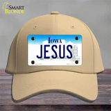 Jesus Iowa Novelty License Plate Hat Cotton / Khaki