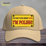 Im Polish Yellow Novelty License Plate Hat Cotton / Khaki