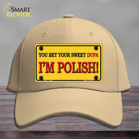 Im Polish Yellow Novelty License Plate Hat Cotton / Khaki