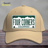Four Corners Colorado Novelty License Plate Hat Cotton Khaki
