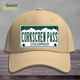 Corkscrew Pass Colorado Novelty License Plate Hat Cotton Khaki
