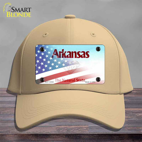 Arkansas with American Flag Novelty License Plate Hat HAT-MLP-12332