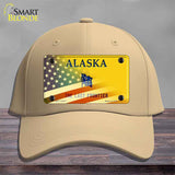 Alaska with American Flag Novelty License Plate Hat HAT-MLP-12477