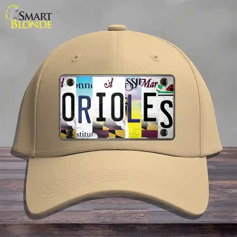 Orioles Strip Art Novelty License Plate Hat Tag Cotton Khaki