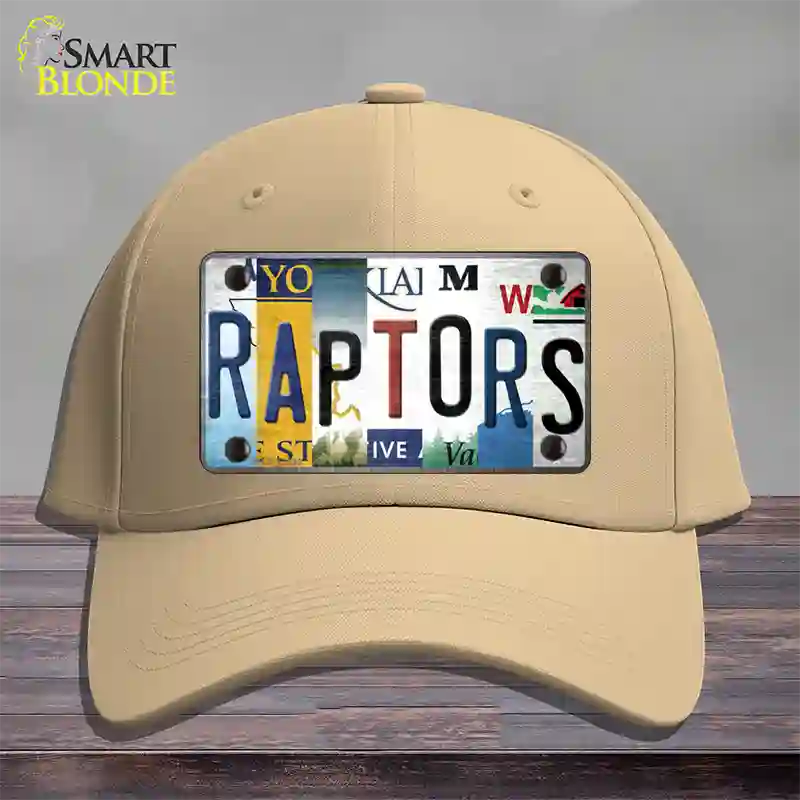 Raptors Strip Art Novelty License Plate Hat Tag Cotton Khaki