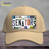 Senators Strip Art Novelty License Plate Hat Tag Cotton Khaki