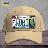 Florida Strip Art Novelty License Plate Hat Tag Cotton Khaki