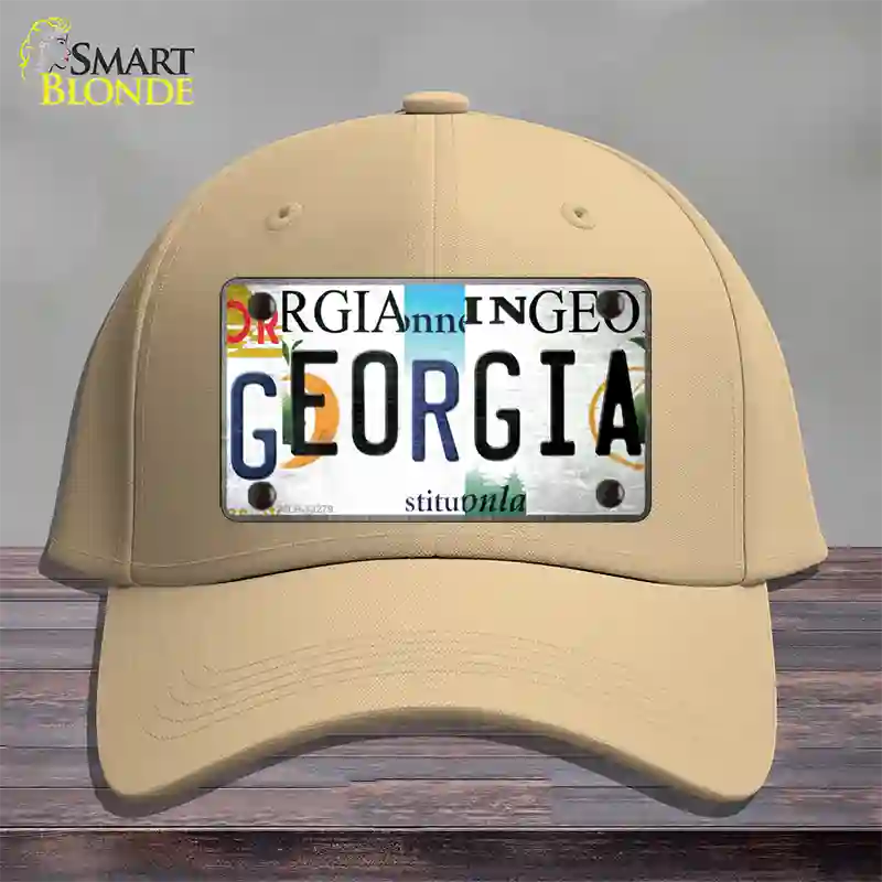 Georgia Strip Art Novelty License Plate Hat Tag Cotton Khaki