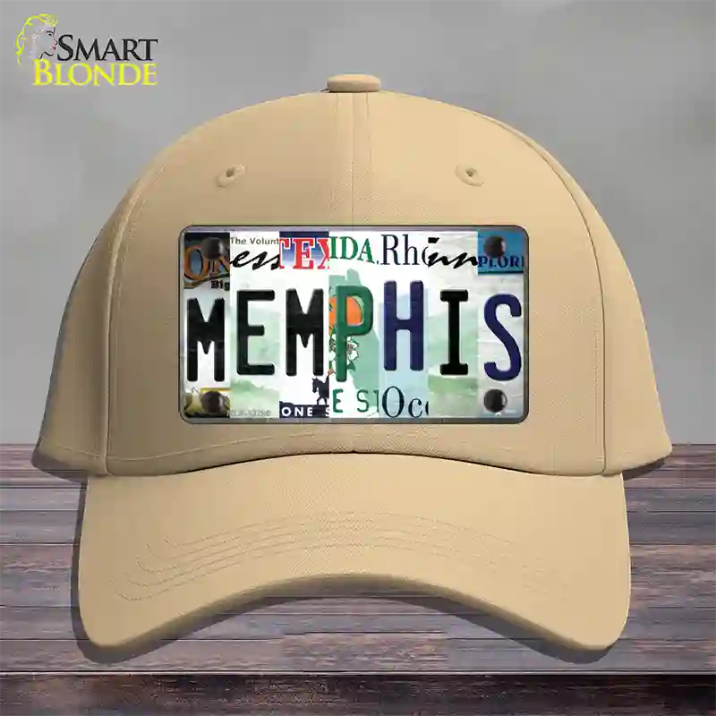 Memphis Strip Art Novelty License Plate Hat Tag Cotton / Khaki