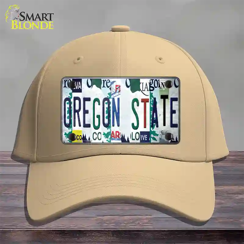 Oregon State Strip Art Novelty License Plate Hat Tag Cotton Khaki