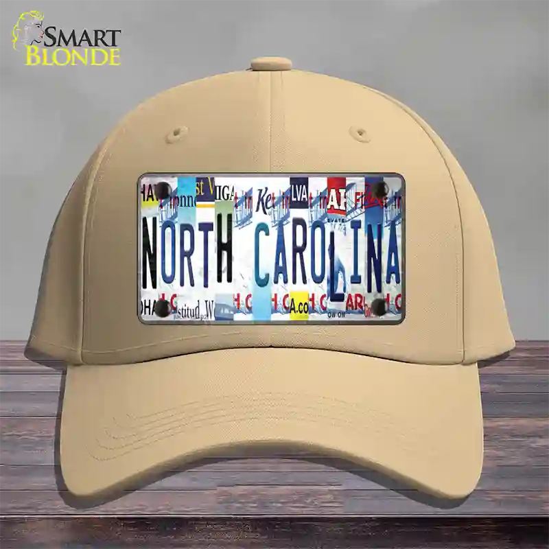 North Carolina Strip Art Novelty License Plate Hat Tag Cotton Khaki