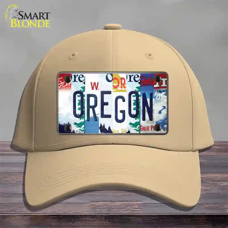 Oregon Strip Art Novelty License Plate Hat Tag Cotton Khaki