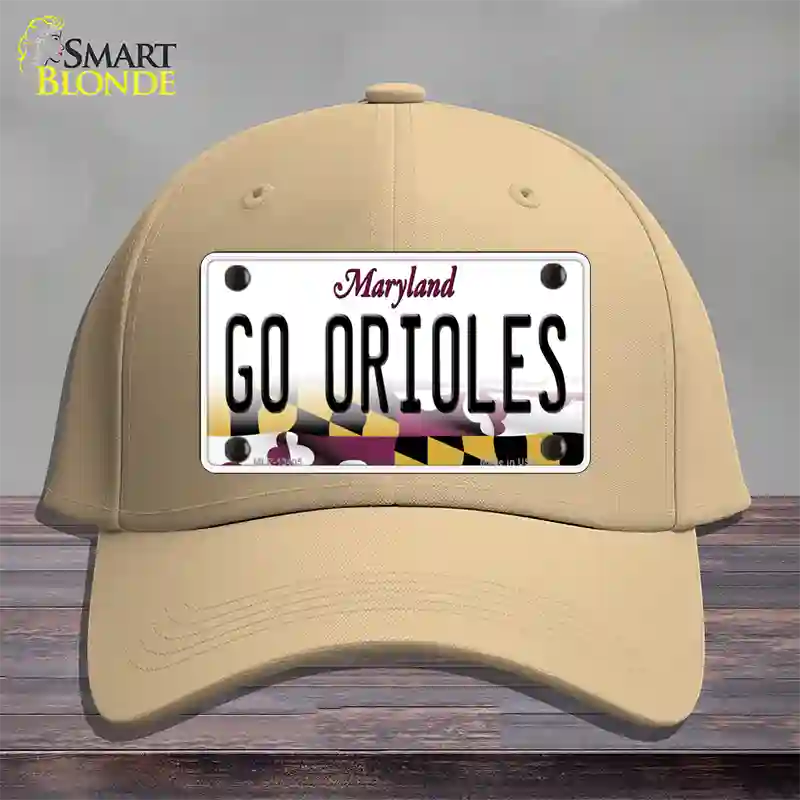 Go Orioles Novelty License Plate Hat Tag Cotton Khaki