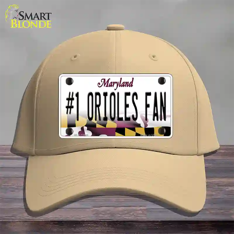 Number 1 Orioles Fan Novelty License Plate Hat Tag Cotton Khaki