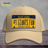 Number 1 Giants Fan New York Novelty License Plate Hat Tag Cotton Khaki