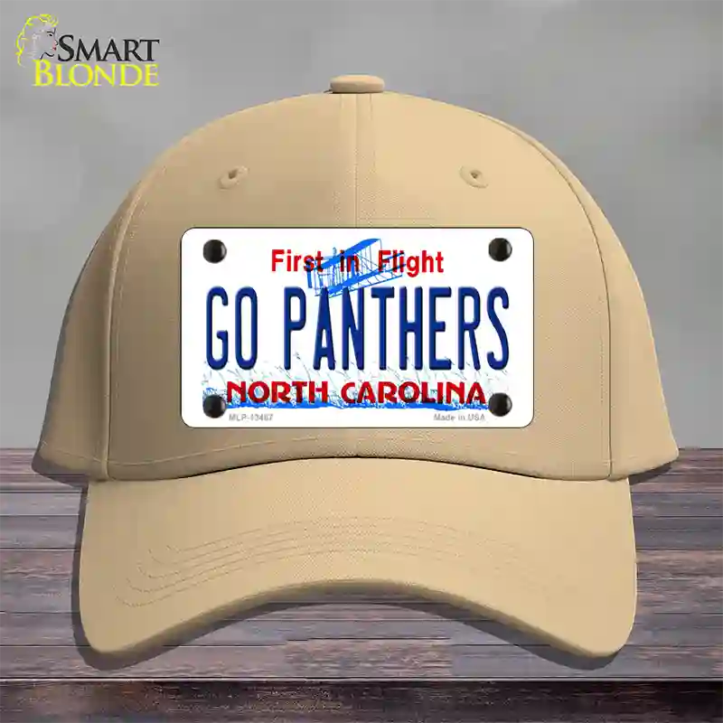 Go Panthers North Carolina Novelty License Plate Hat Tag Cotton Khaki