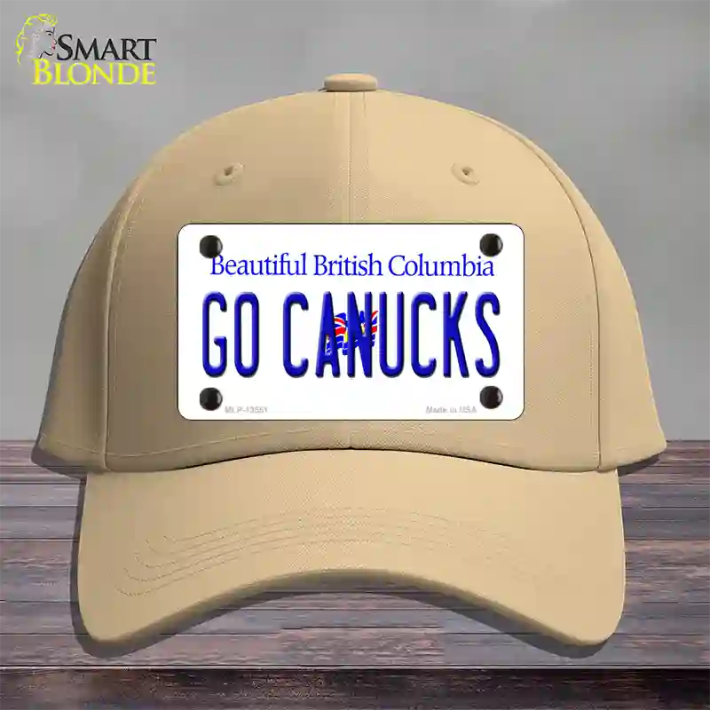 Go Canucks Novelty License Plate Hat Tag Cotton / Khaki