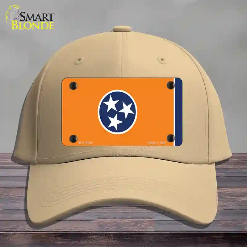 Tennessee Flag Orange Novelty License Plate Hat Tag Cotton Khaki
