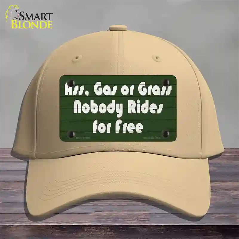 Ass Gas Or Grass Novelty License Plate Hat Tag Cotton Khaki
