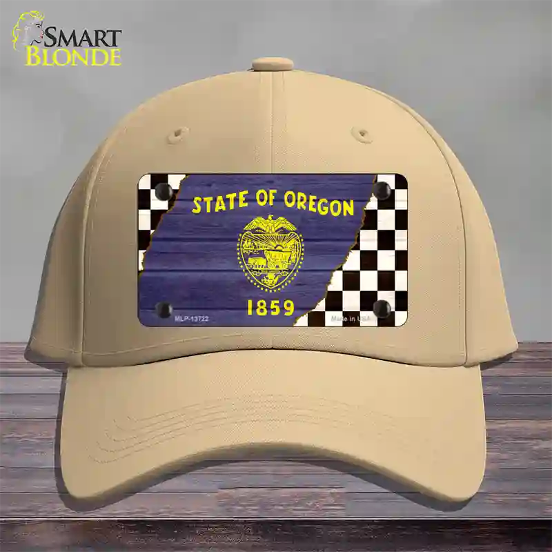 Oregon Racing Flag Novelty License Plate Hat Tag Cotton Khaki