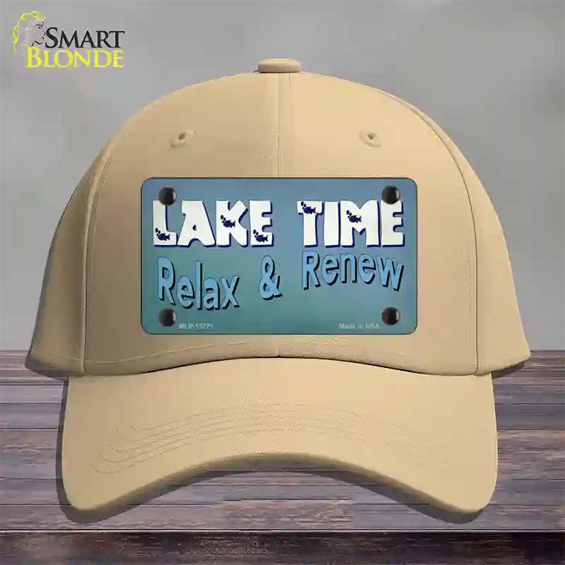 Lake Time Novelty License Plate Hat Tag Cotton Khaki