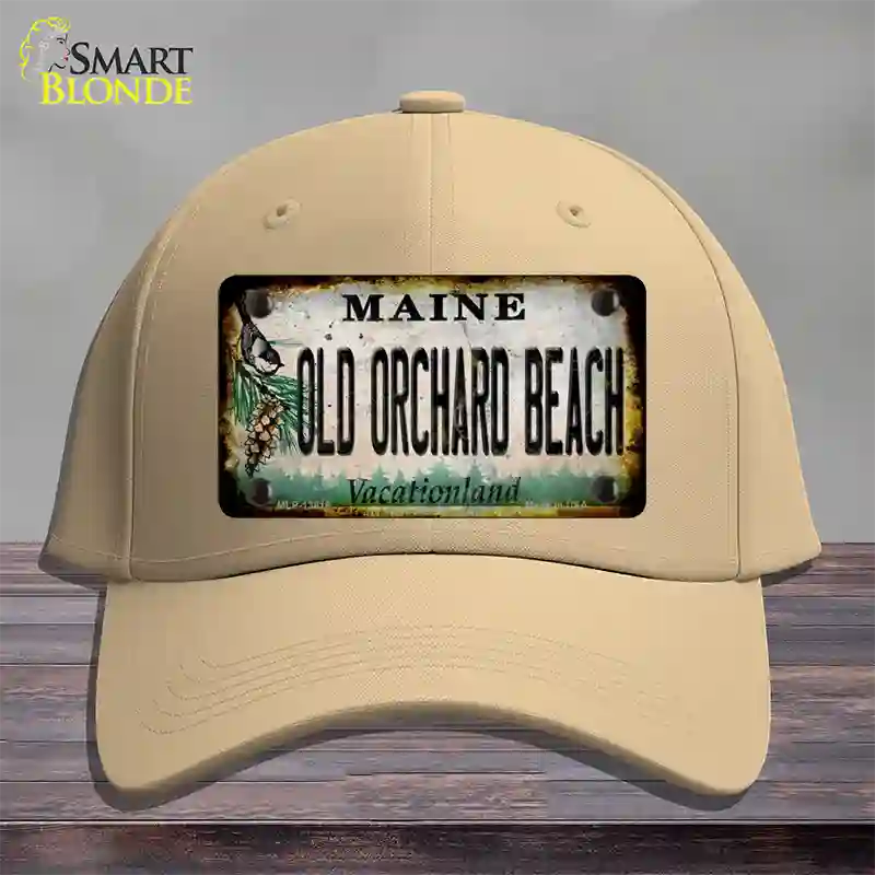 Old Orchard Beach Maine Rusty Novelty License Plate Hat Tag Cotton Khaki