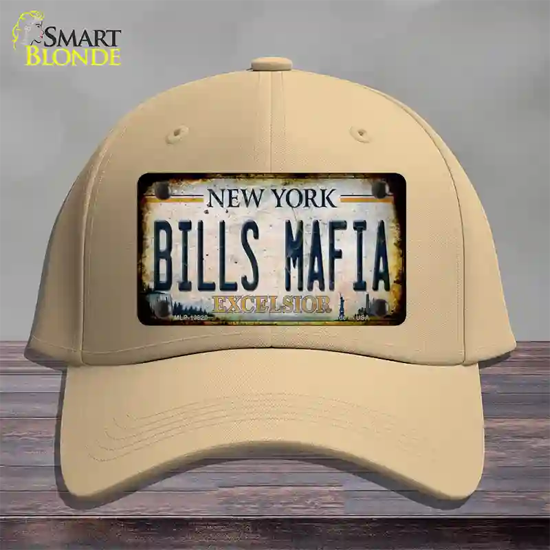 Bills Mafia New York Rusty Novelty License Plate Hat Tag Cotton Khaki