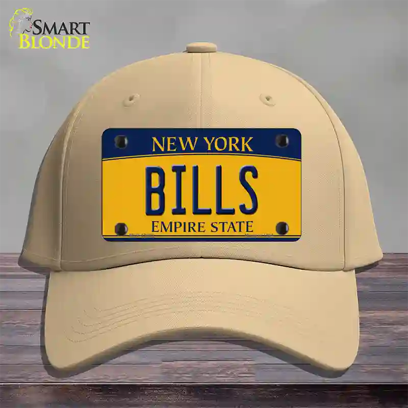Bills New York Yellow Novelty License Plate Hat Tag Cotton Khaki