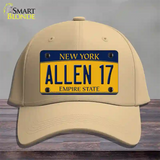 Allen 17 New York Novelty License Plate Hat Tag Cotton Khaki
