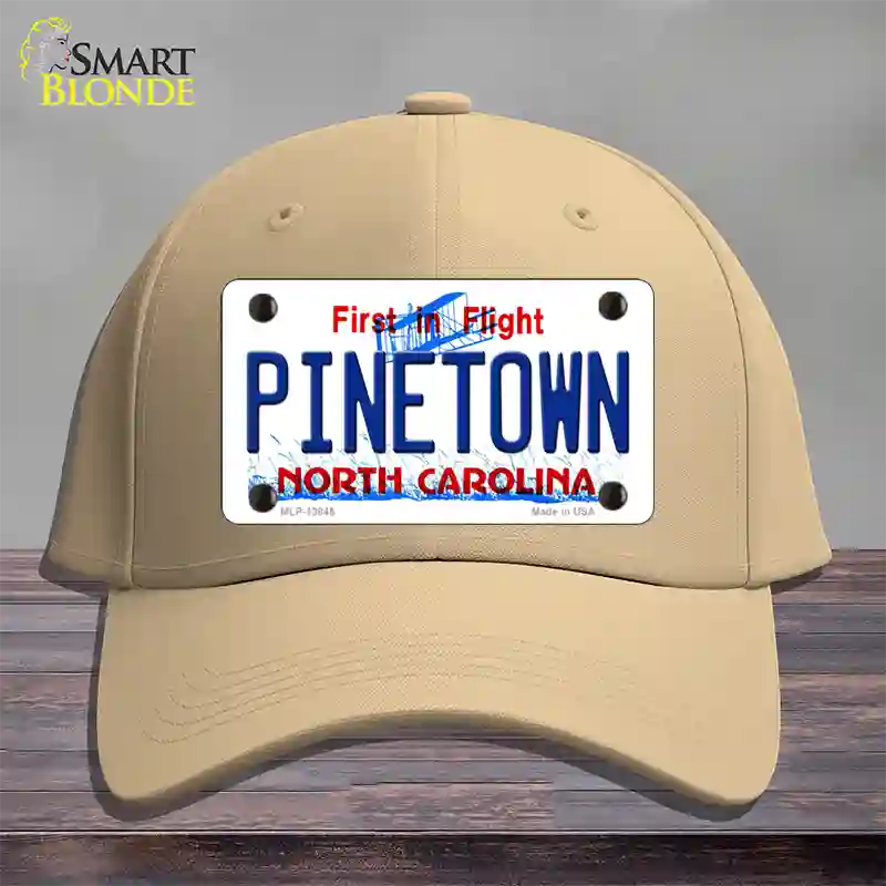 Pinetown North Carolina Novelty License Plate Hat Tag Cotton Khaki