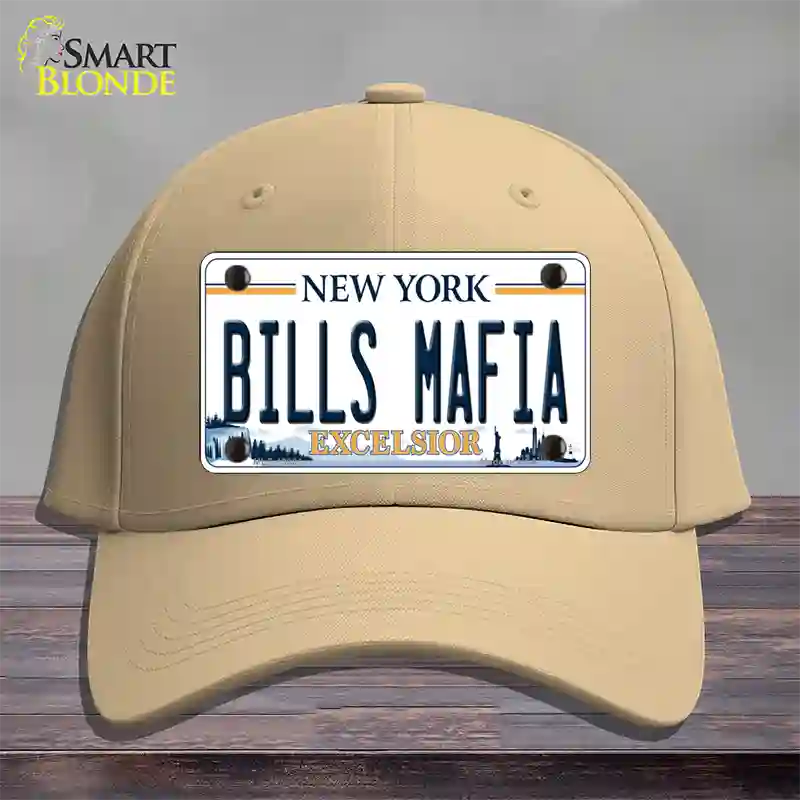 Bills Mafia NY Excelsior Novelty License Plate Hat Tag Cotton Khaki