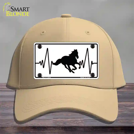 Horse Heart Beat Novelty License Plate Hat Tag Cotton / Khaki