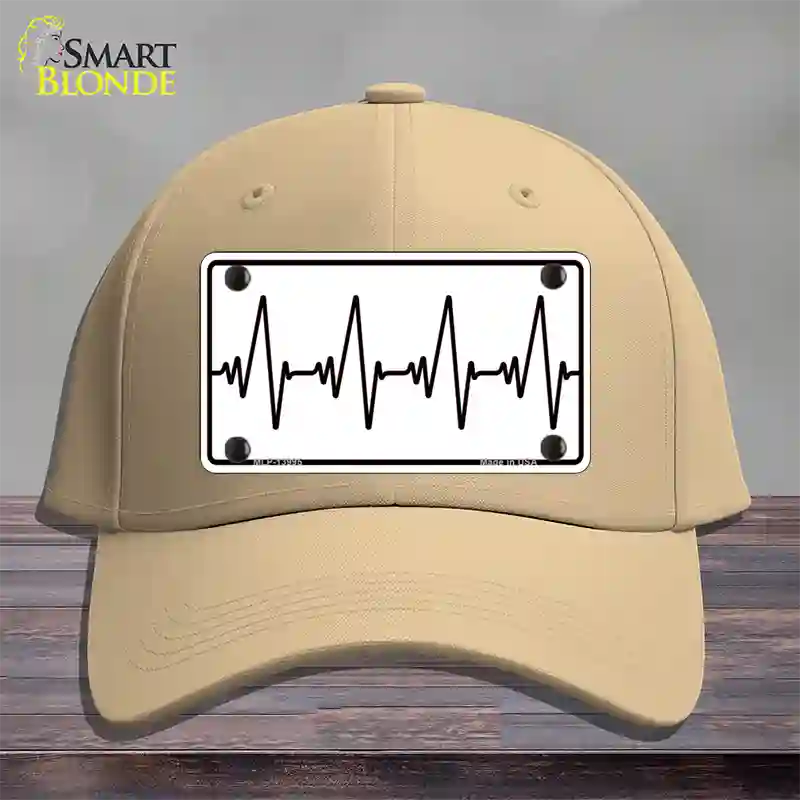 Heart Beats Novelty License Plate Hat Tag Cotton / Khaki