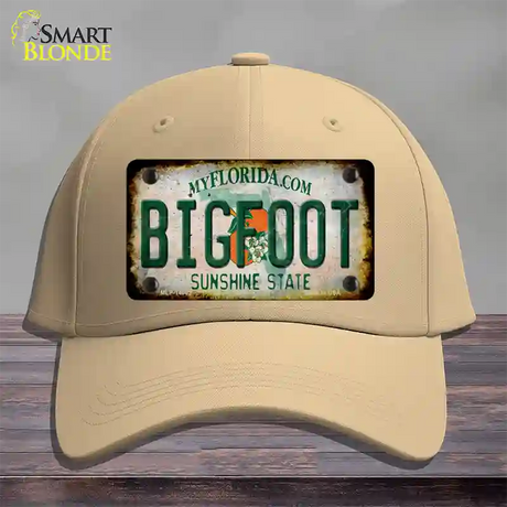 Bigfoot Florida Novelty License Plate Hat Tag Cotton / Khaki