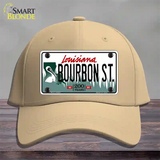 Bourbon St Louisiana Novelty License Plate Hat Cotton / Khaki