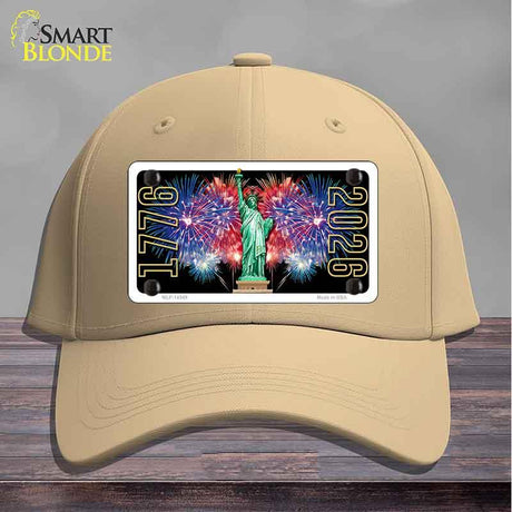 Lady Liberty Fireworks Novelty License Plate Hat HAT-MLP-14549 Cotton Khaki