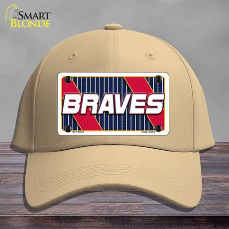 BRAVES Graphic Novelty License Plate Hat HAT-MLP-14566 Cotton Khaki