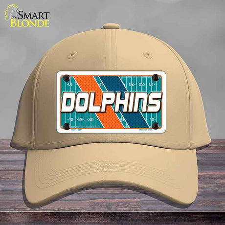 DOLPHINS Graphic Novelty License Plate Hat HAT-MLP-14644 Cotton Khaki