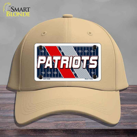 PATRIOTS Graphic Novelty License Plate Hat HAT-MLP-14646 Cotton Khaki
