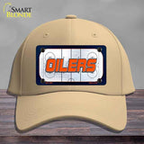 OILERS Graphic Novelty License Plate Hat HAT-MLP-14667 Cotton Khaki