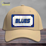 BLUES Graphic Novelty License Plate Hat HAT-MLP-14681 Cotton Khaki