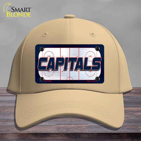 CAPITALS Graphic Novelty License Plate Hat HAT-MLP-14687 Cotton Khaki