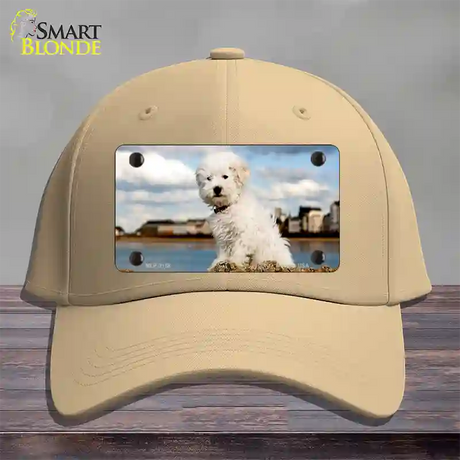 Bichon Frise Dog Novelty License Plate Hat Cotton / Khaki