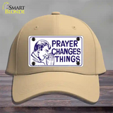 Prayer Changes Things Novelty License Plate Hat Cotton / Khaki