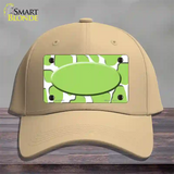 Lime Green White Giraffe Lime Green Center Oval Novelty License Plate Hat Cotton / Khaki
