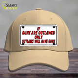 If Guns Are Outlawed Novelty License Plate Hat Cotton / Khaki