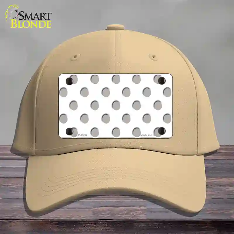 Grey White Polka Dot Novelty License Plate Hat Cotton / Khaki